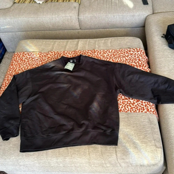 H& M oversized 100 % cotton black sweatshirt size large new with tags unisex - Picture 9 of 16